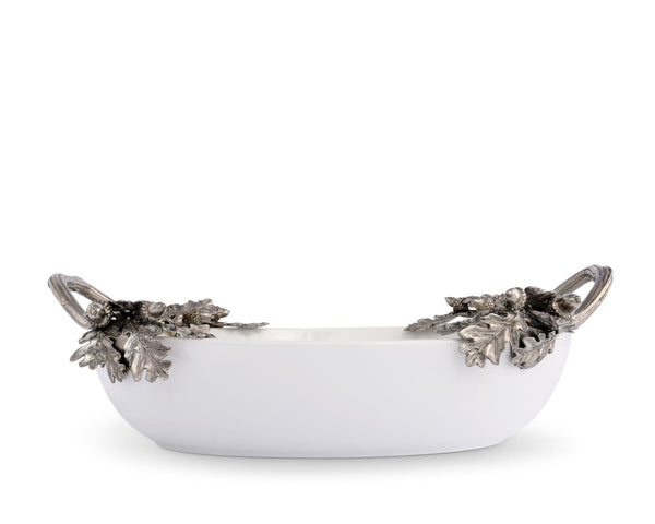 Acorn Oak & Leaf Stoneware Serving Dish