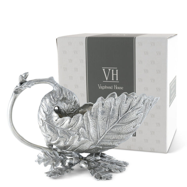 Pewter Oak Leaf Gravy Boat Vagabond House