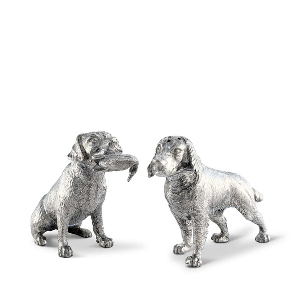 Pewter Hunting Dogs Salt & Pepper Set Vagabond House
