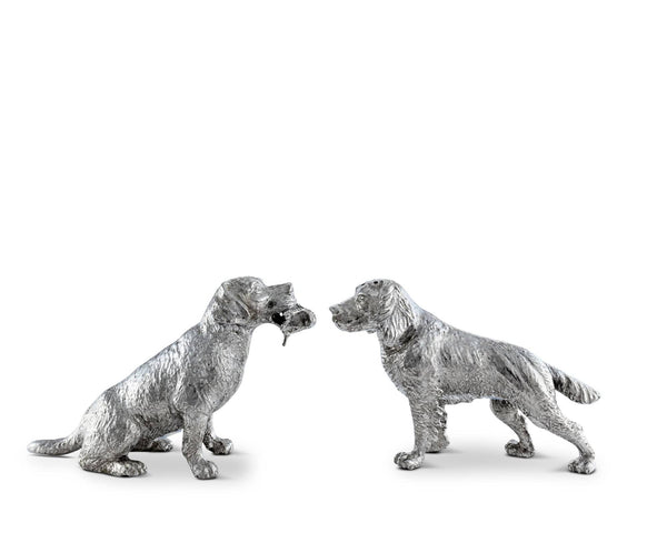 Pewter Hunting Dogs Salt & Pepper Set Vagabond House