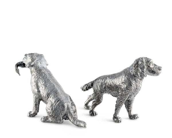 Pewter Hunting Dogs Salt & Pepper Set Vagabond House