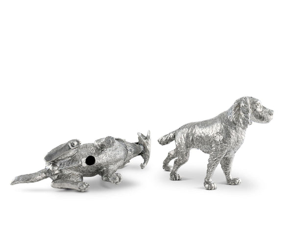 Pewter Hunting Dogs Salt & Pepper Set Vagabond House