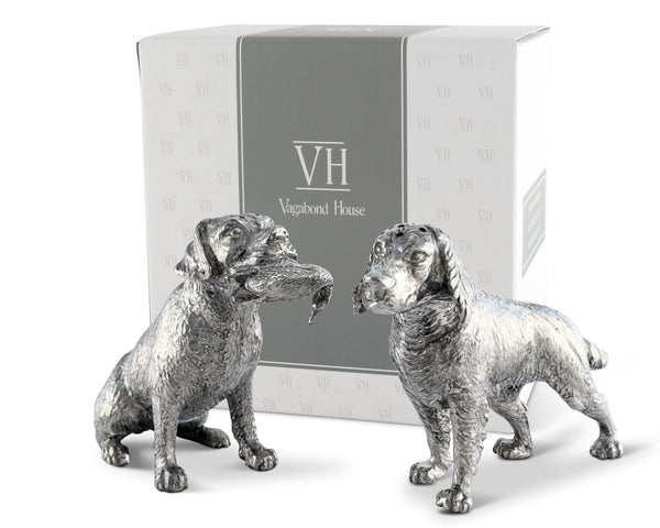 Pewter Hunting Dogs Salt & Pepper Set Vagabond House