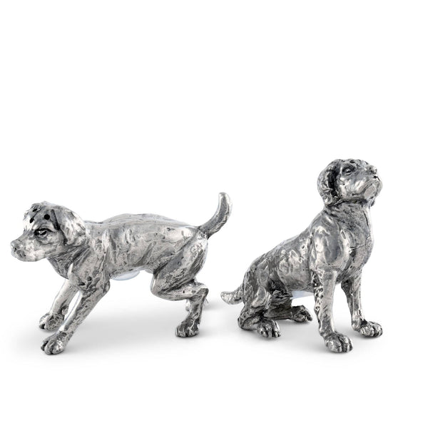 Pewter Spaniel Salt & Pepper Set Vagabond House