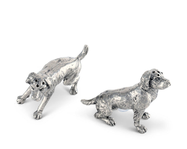 Pewter Spaniel Salt & Pepper Set Vagabond House