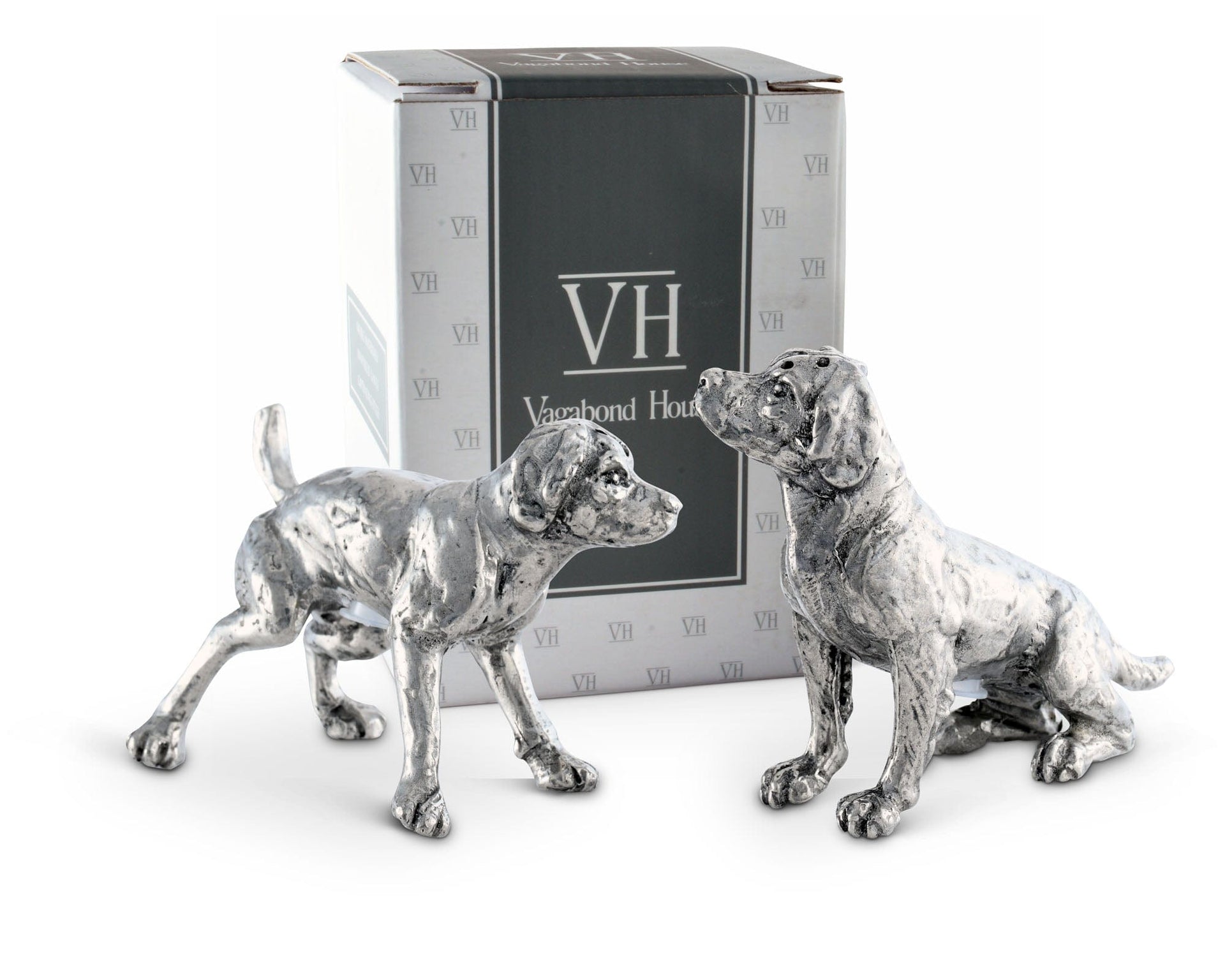 Pewter Spaniel Salt & Pepper Set