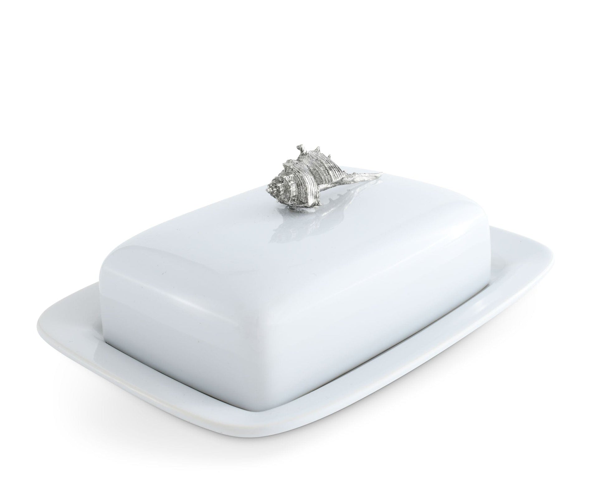 Conch Shell Stoneware Butter Dish