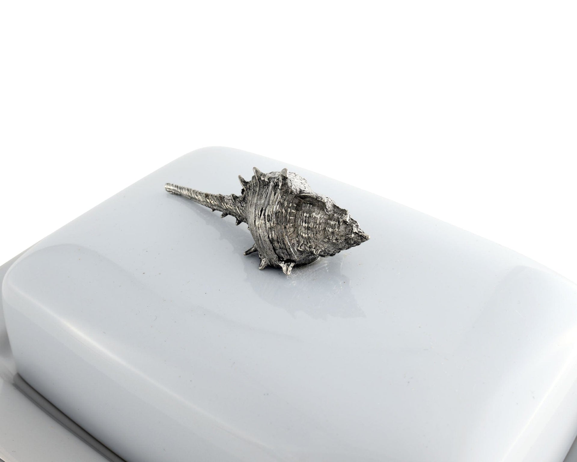 Conch Shell Stoneware Butter Dish