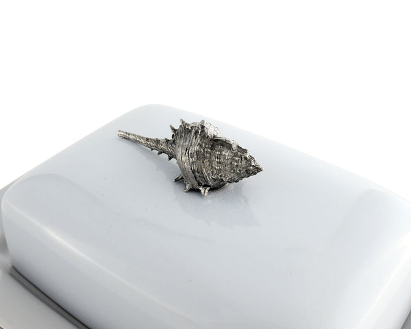 Conch Shell Stoneware Butter Dish
