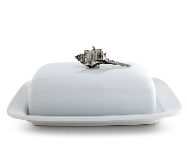 Conch Shell Stoneware Butter Dish