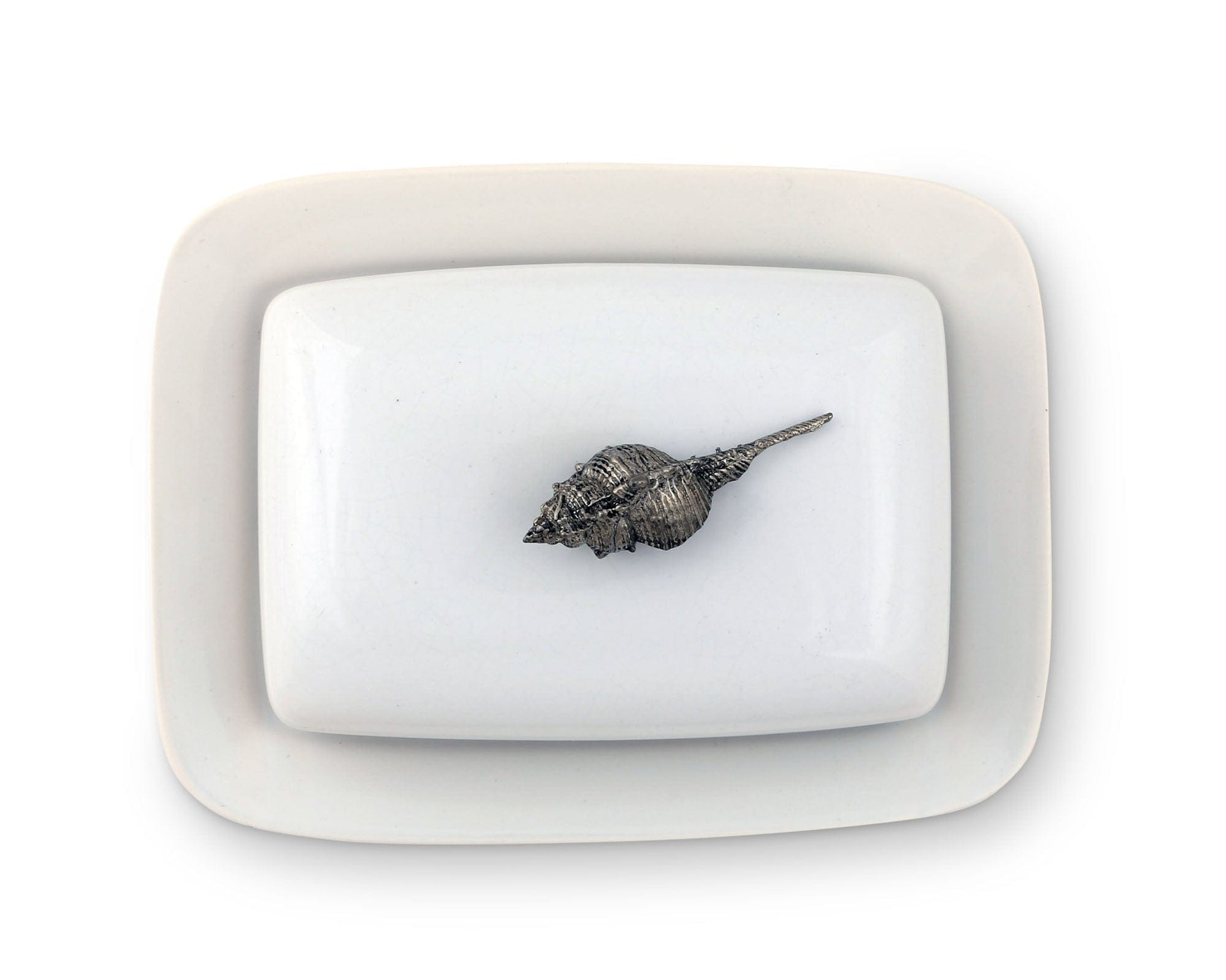 Conch Shell Stoneware Butter Dish