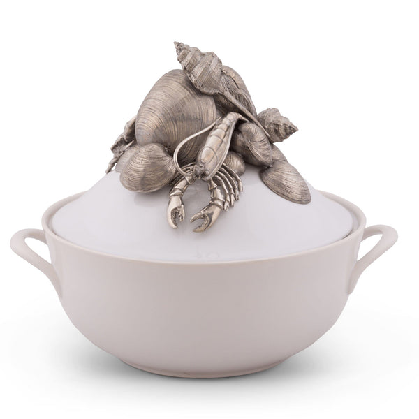 Marine Life Stoneware Soup Tureen Vagabond House