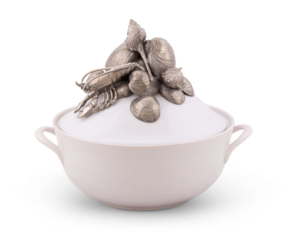 Marine Life Stoneware Soup Tureen Vagabond House