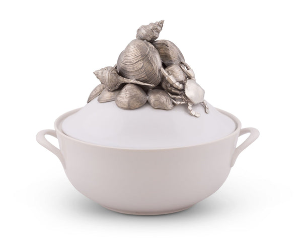 Marine Life Stoneware Soup Tureen Vagabond House