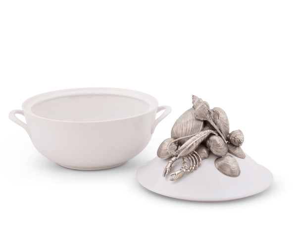 Marine Life Stoneware Soup Tureen Vagabond House