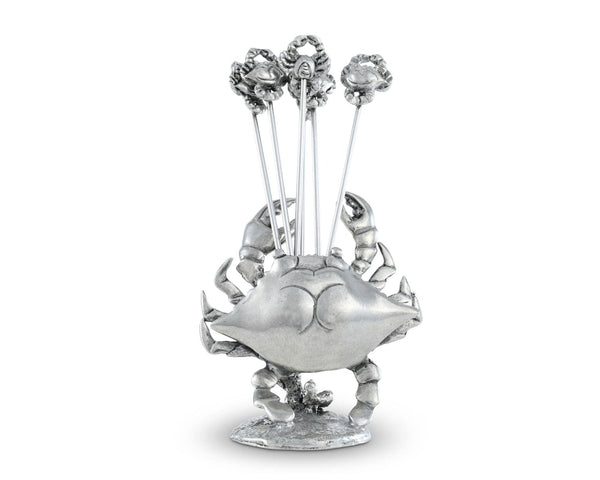Pewter Blue Crab Cheese Pick Set