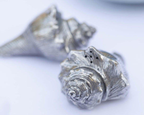 Pewter Conch Shells Salt & Pepper Set