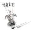 Pewter Sea Turtle Cheese Pick Set