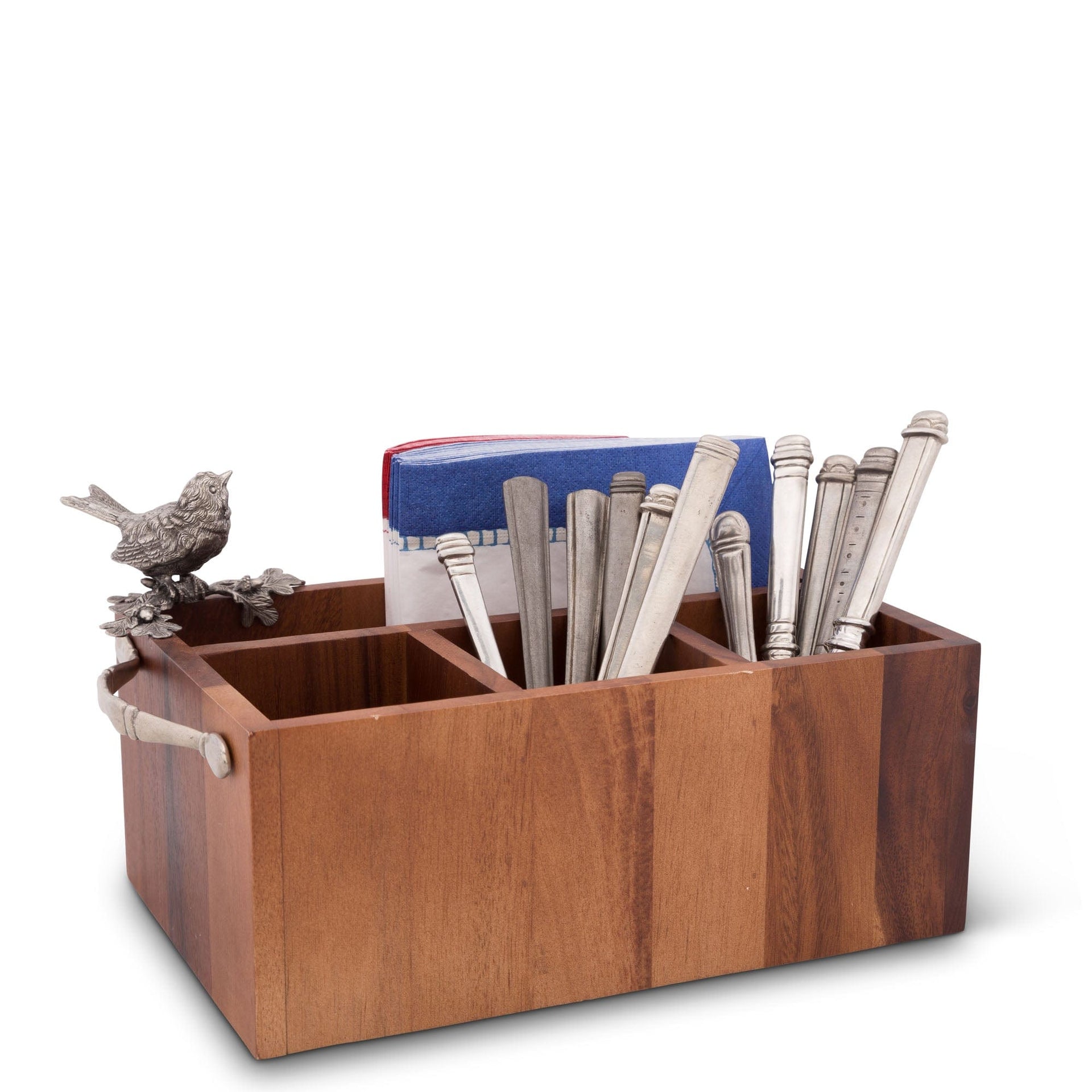 Song Bird Wood Flatware Caddy Vagabond House