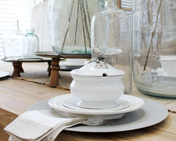 Songbird Porcelain Lidded Bowl Vagabond House