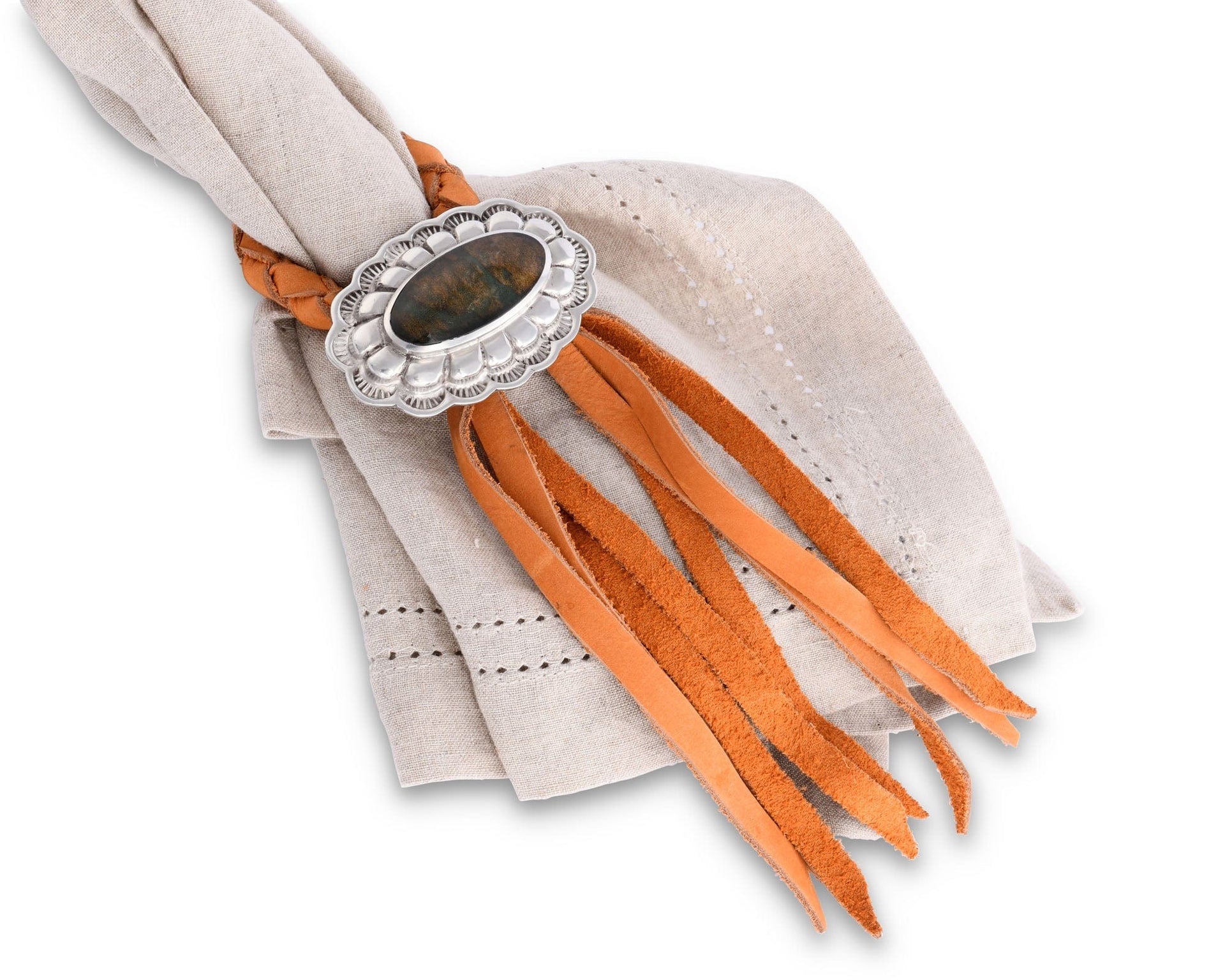 Concho Leather Napkin Ring Vagabond House