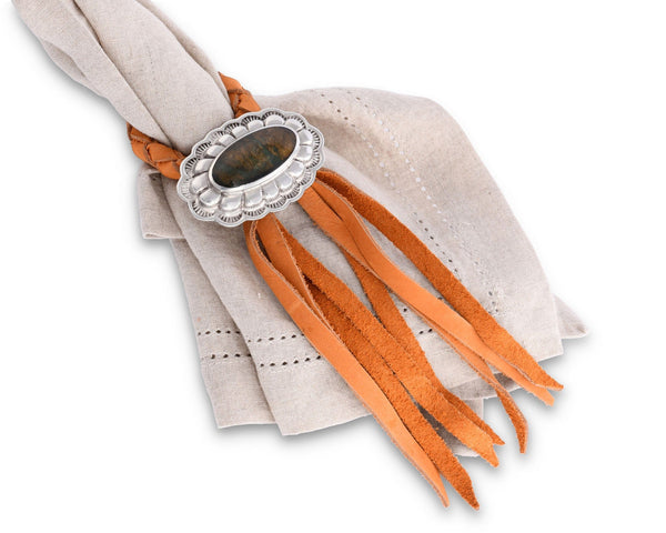Concho Leather Napkin Ring Vagabond House