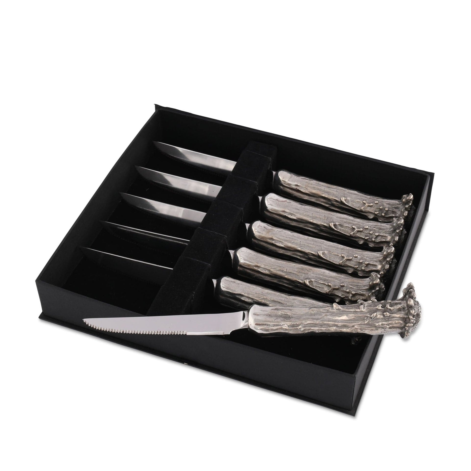 Pewter Antler Steak Knife Set