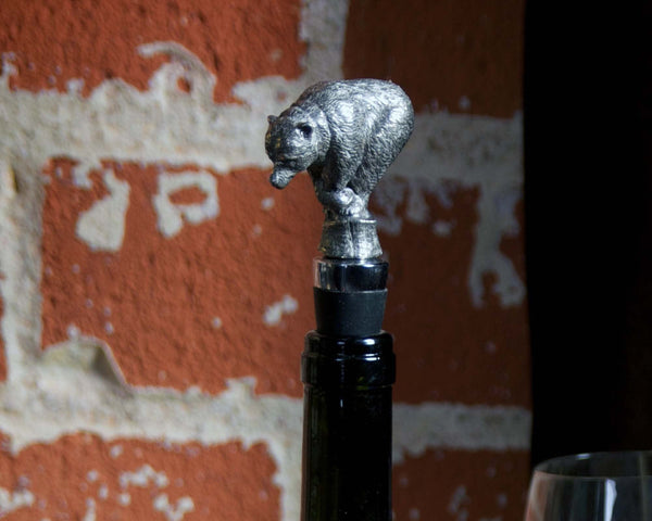 Pewter Bear Bottle Stopper