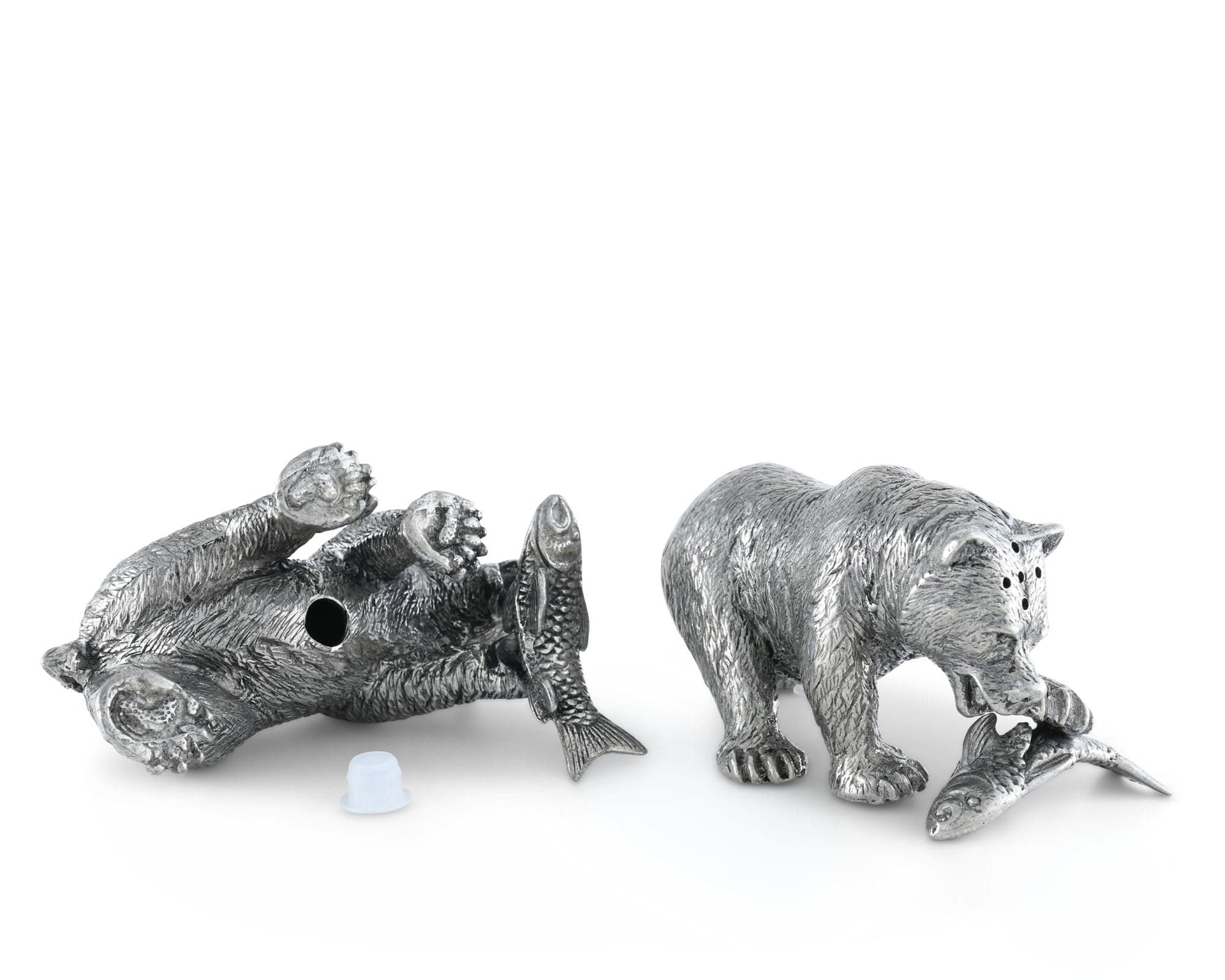 Pewter Fishing Bear Salt & Pepper Set Vagabond House