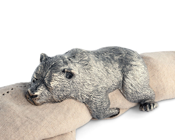 Pewter Sleeping Bear Napkin Ring Vagabond House