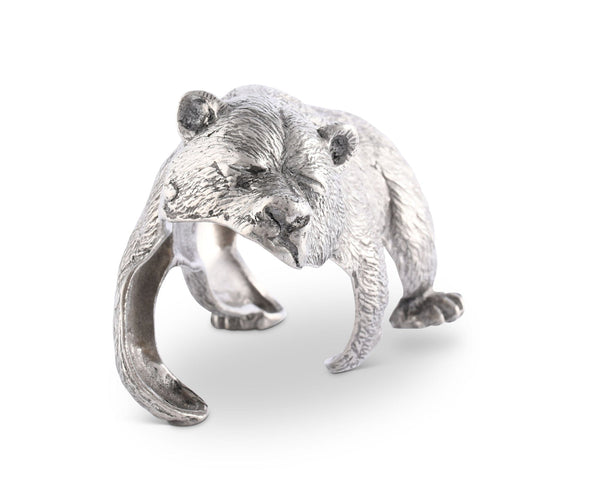 Pewter Sleeping Bear Napkin Ring Vagabond House