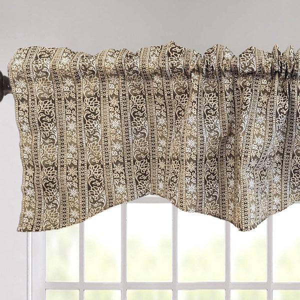DaDa Bedding Moroccan Paisley Filigree Floral Window Curtain Valance - 18