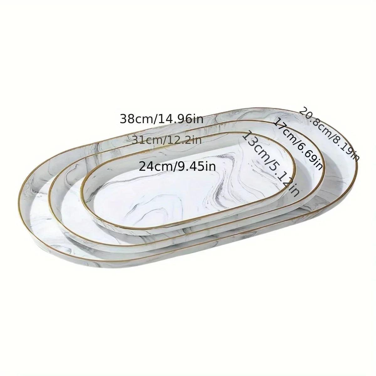 Vanity Tray - Non-Slip Marble Large