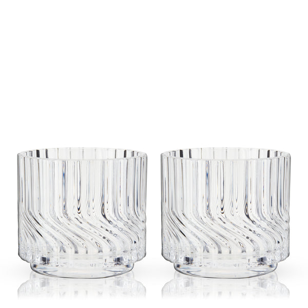 Zephyr Crystal Lowball Tumblers, Set of 2