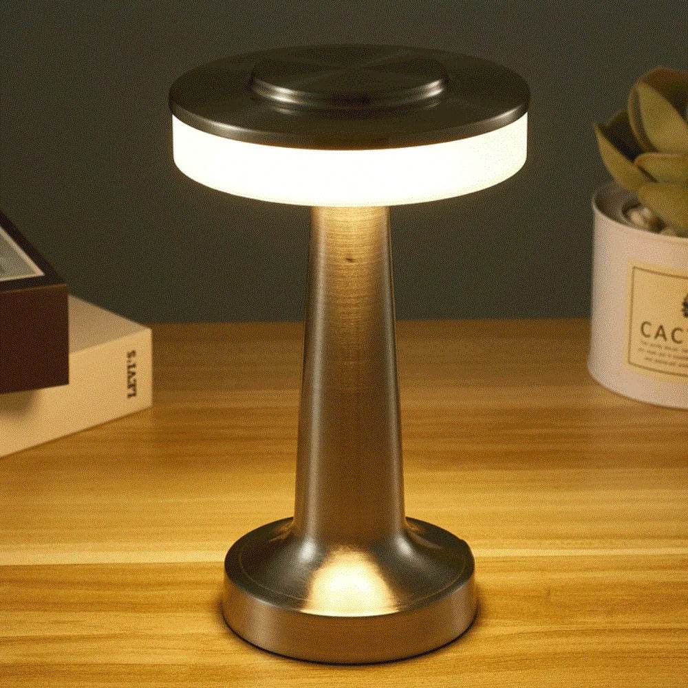 Retro USB Rechargeable LED Table Lamp – Dimmable Night Light for Bedroom, Bar, or Camping – Vintage Ambient Lighting