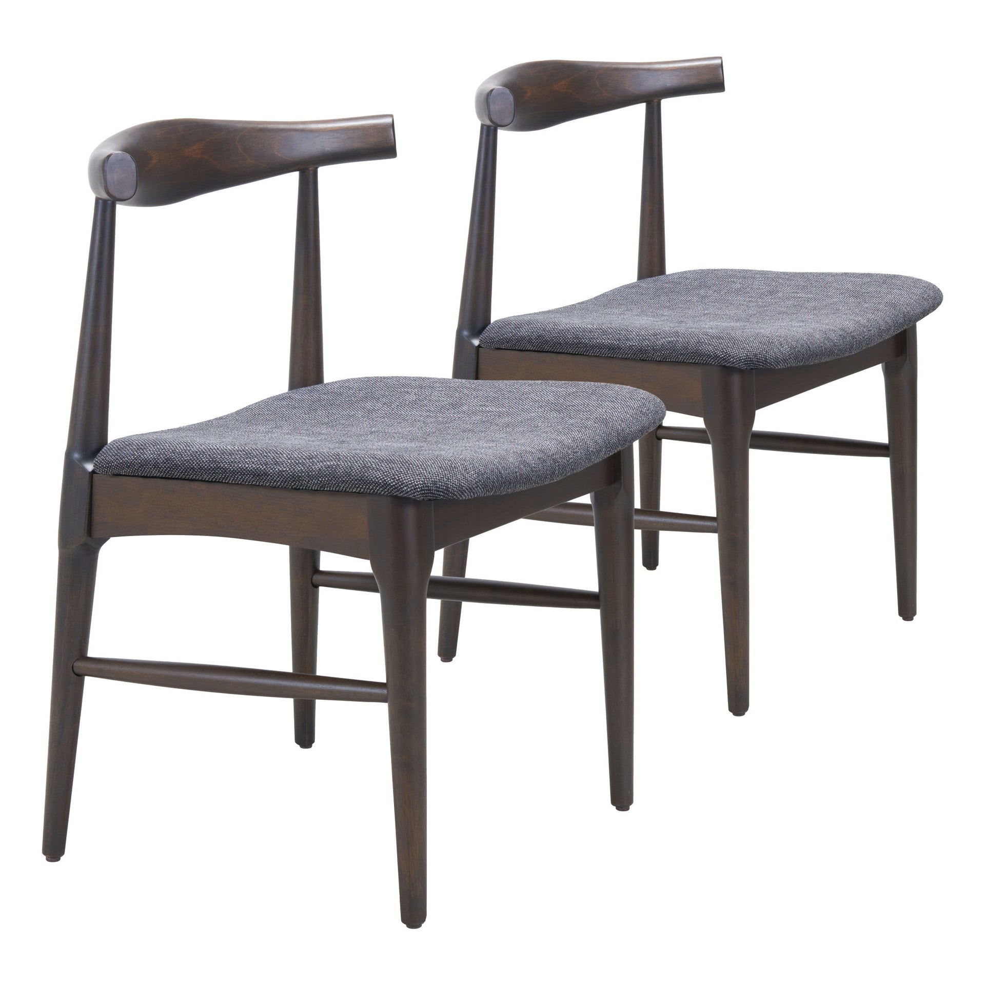 Tuzka Dining Chair (Set of 2) Gray & Espresso