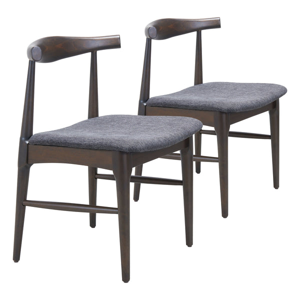 Tuzka Dining Chair (Set of 2) Gray & Espresso