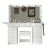 Vektaya US-VD007 Bedroom Makeup Vanity desk with LED Mirror, 9 Drawers