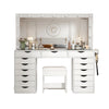 Vektaya US-VD008 Bedroom Makeup Vanity desk with LED Mirro, 15 Drawers