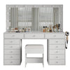 Vektaya US-VD016 Bedroom Makeup Vanity desk with LED Mirror, 13 Drawers