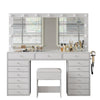 15-Drawer LED Mirror Vanity Desk - Vektaya