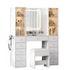 11-Drawer Mirror Vanity Desk - Vektaya