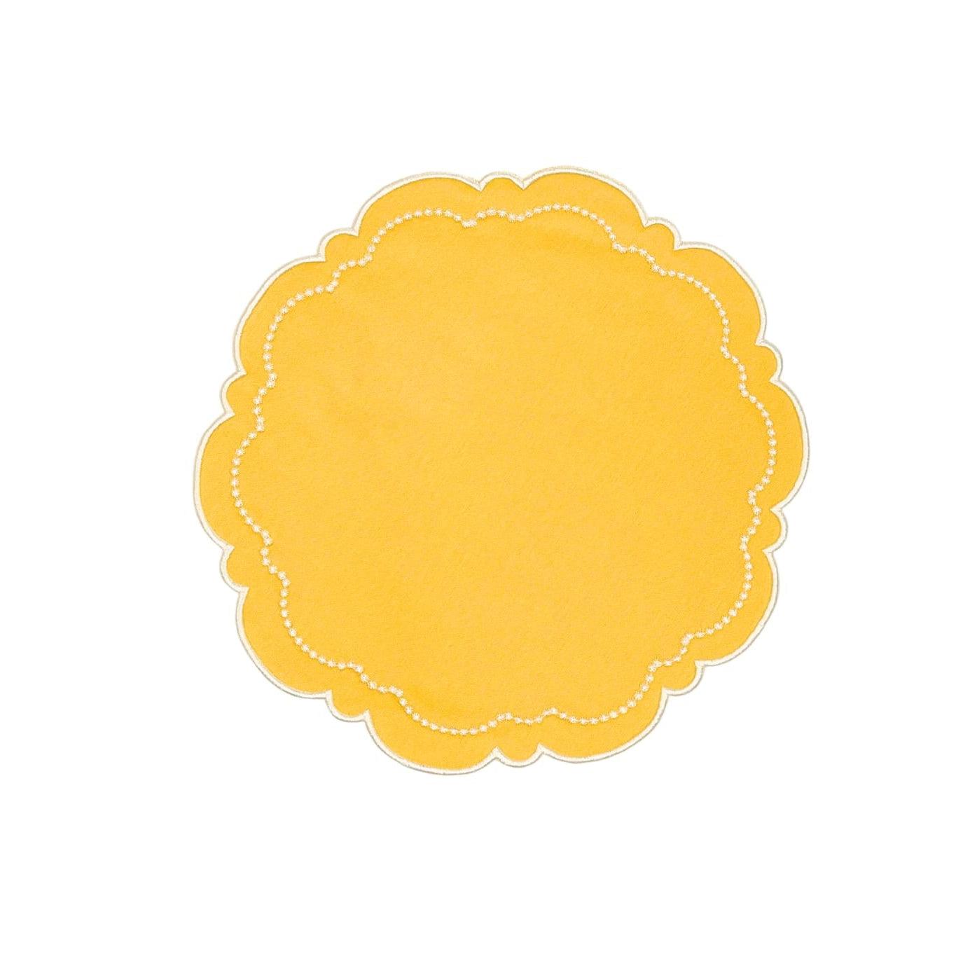 SPRING TABLE DECOR – VELORA YELLOW ROUND FABRIC PLACEMAT