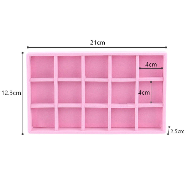 Velvet Jewelry Box Display Tray Drawer Storage Jewelry Holder For Ring Earrings Necklace Bracelet Soft Velvet Organizer Case Velvet Display Holder for Earrings Ring Bracelet Necklace