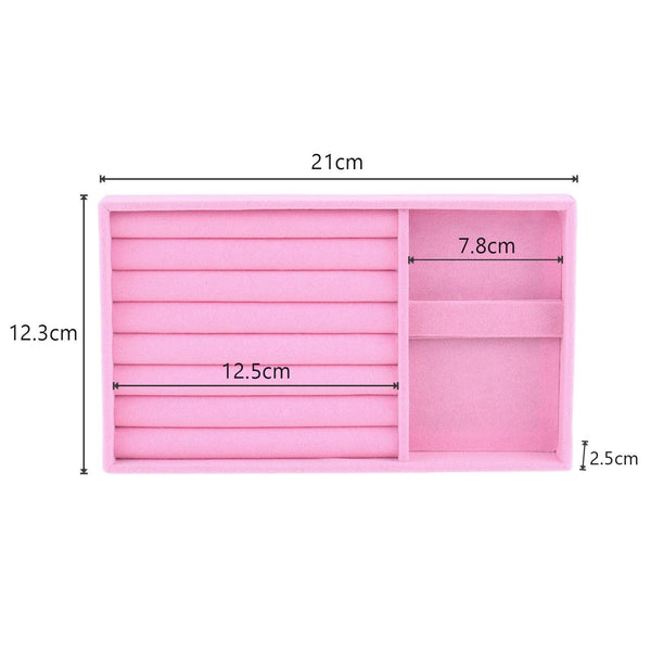 Velvet Jewelry Box Display Tray Drawer Storage Jewelry Holder For Ring Earrings Necklace Bracelet Soft Velvet Organizer Case Velvet Display Holder for Earrings Ring Bracelet Necklace