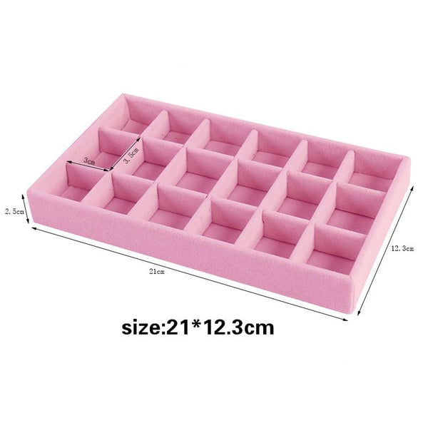 Velvet Jewelry Display Stackable Exquisite Jewelry Holder Portable Ring Earrings Necklace Organizer Box organizer Velvet Drawer Organizer Showcase Jewelry Storage for Bracelet Necklace Earring Ring