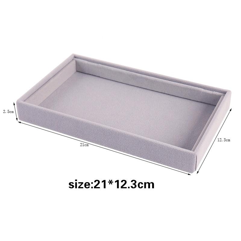 Velvet Jewelry Display Stackable Exquisite Jewelry Holder Portable Ring Earrings Necklace Organizer Box organizer Velvet Drawer Organizer Showcase Jewelry Storage for Bracelet Necklace Earring Ring