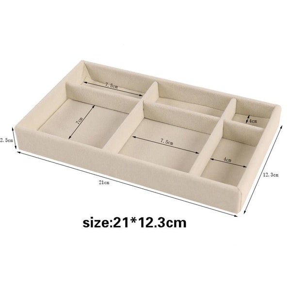 Velvet Jewelry Display Stackable Exquisite Jewelry Holder Portable Ring Earrings Necklace Organizer Box organizer Velvet Drawer Organizer Showcase Jewelry Storage for Bracelet Necklace Earring Ring