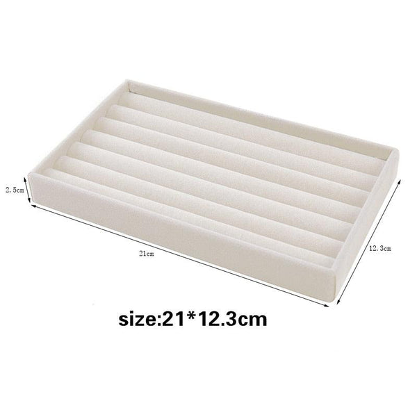 Velvet Jewelry Display Stackable Exquisite Jewelry Holder Portable Ring Earrings Necklace Organizer Box organizer Velvet Drawer Organizer Showcase Jewelry Storage for Bracelet Necklace Earring Ring