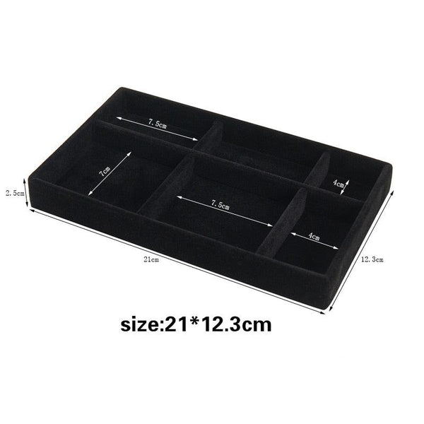 Velvet Jewelry Display Stackable Exquisite Jewelry Holder Portable Ring Earrings Necklace Organizer Box organizer Velvet Drawer Organizer Showcase Jewelry Storage for Bracelet Necklace Earring Ring